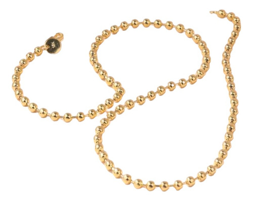 Collar Cadena De Estilo Militar Mujer Hombre Baño De Oro 18k