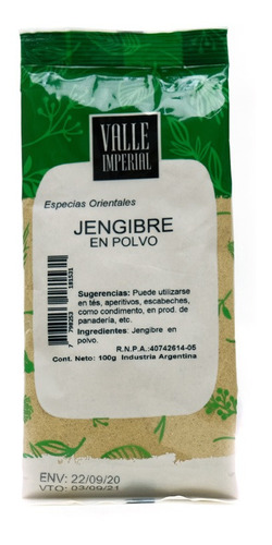 Jengibre En Polvo 100 G - Valle Imperial 