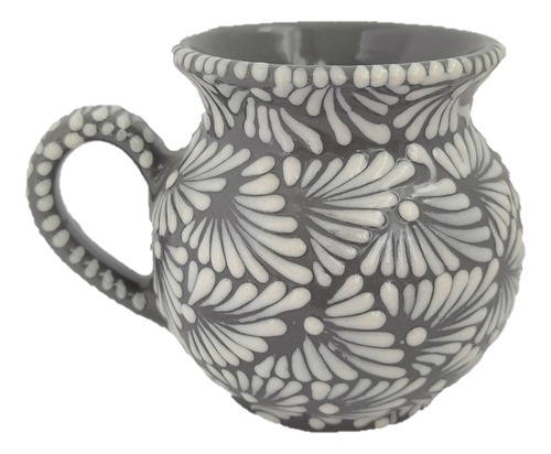 Taza (jarrito) Fondo Gris De Talavera Original 4 Piezas 