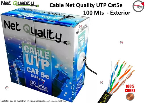 Cable Utp Cat5e 100 Mts Exterior Net Quality