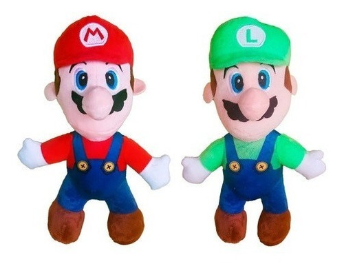 Peluche Super Mario Y Luigi 25m Combo X2 Unidad Soft Suave