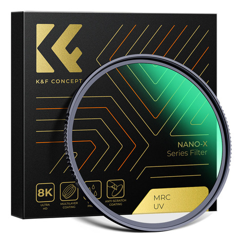 Filtro de cor preto K&f Concept Uv 67mm Nano-x Series