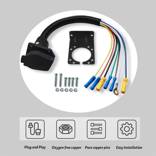 Enchufe De Remolque De 7 Pines, Conector De Luz De Remolque