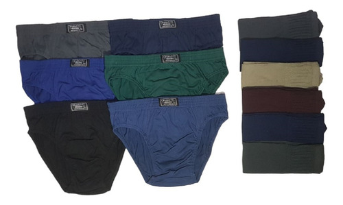 Combo X6 Slip Calzoncillos Hombre + 6 Pares De Medias Largas