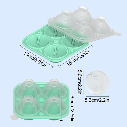 Molde De Hielo De Silicona De Béisbol Bandeja De Hielo Forma
