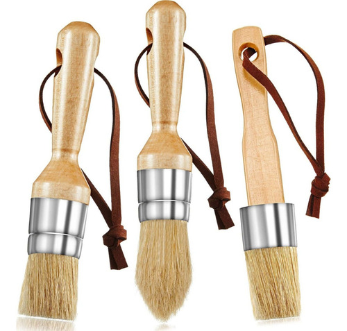 3pcs Pinceles De Tiza Y Cera Cepillos De Plantilla Cerdas