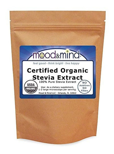 Extracto De Stevia En Polvo Orgánico Sin Rellenos 1lb (448g)