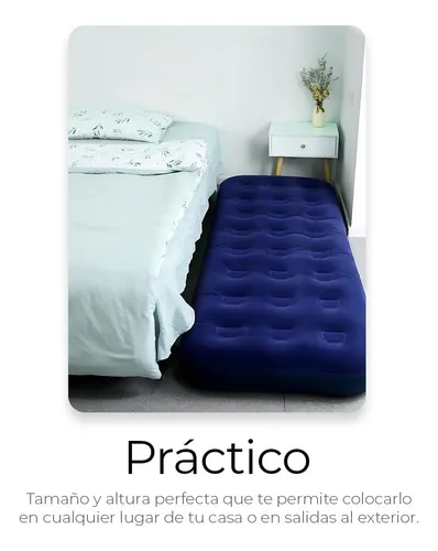 Colchón Inflable Individual Cama Aire Cómoda Resistente