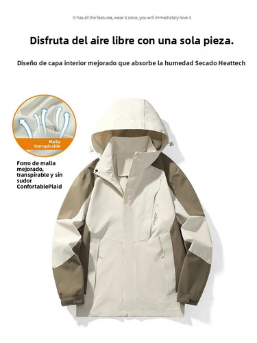 Chaqueta Senderismo Otoño Impermeable Mujer Capucha