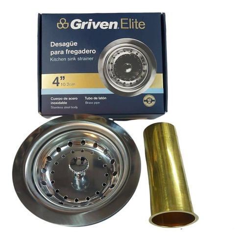 Desagüe Para Fregadero Cuerpo De Acero 4 PuLG. Griven Elite