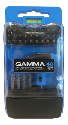 Imagen 2 de 5 de Set Juego De Puntas Gamma Atornillador Estuche Kit 40 Piezas