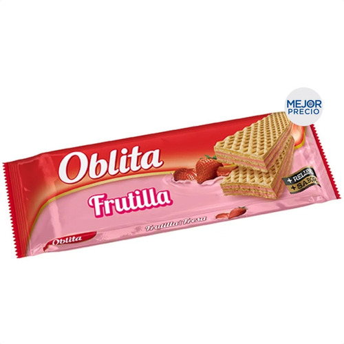 Imagen 1 de 5 de Galletitas Oblea Frutilla Oblita Fresa - Mejor Precio
