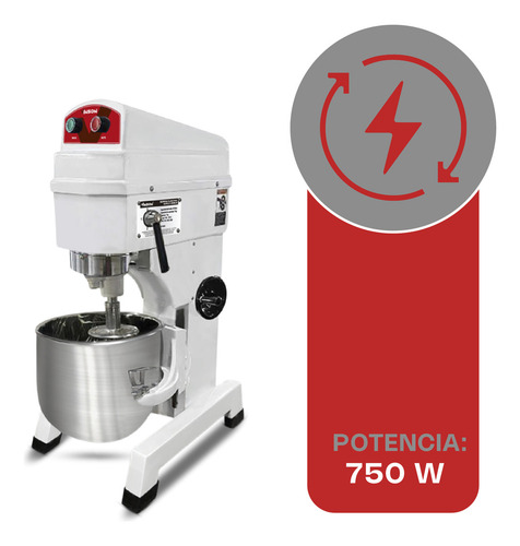 Batidora De Pedestal Planetaria Comercial Vinson Rhino Bavin20 Lt Color Blanco Frecuencia 60 Hz