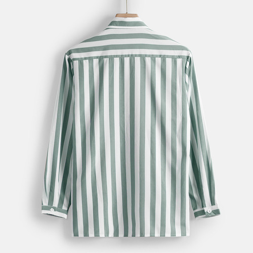 Manga Larga Con Cuello En V Y Botones Con Estampado De Rayas
