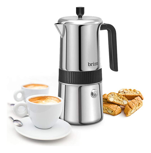 Brim 6 Tazas Moka Maker, Mango Negro