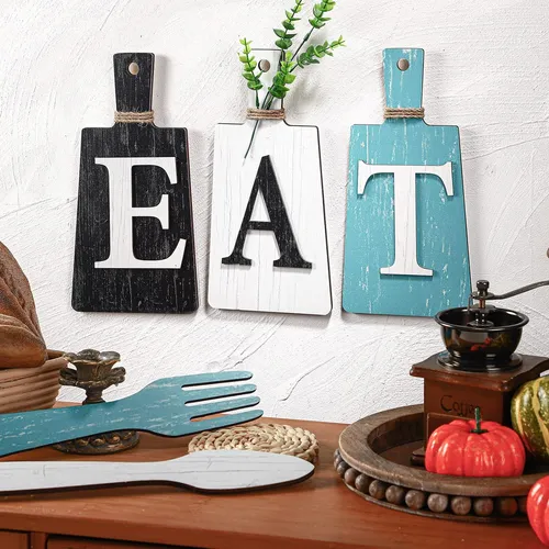 Tabla De Cortar Letrero Comer Conjunto Decoración De A...
