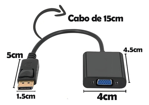 Cable adaptador de convertidor de vídeo analógico Displayport P/ Vga