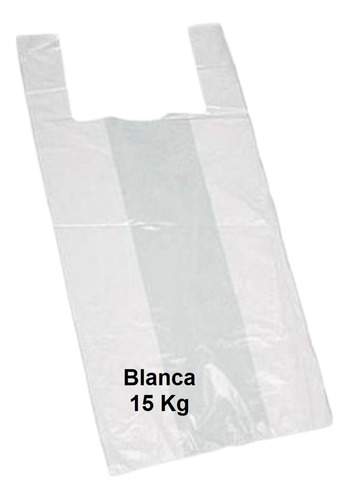 Bolsa Blanca 15 Kg Con Asa Camiseta Plástica