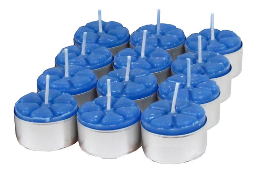 12 Velas Aromáticas Cheiro Nenê Chá Bebê Lembrancinha Azul