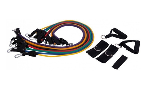 Kit Extensor Com 7 Elásticos Para Exercícios Liveup Ls3634