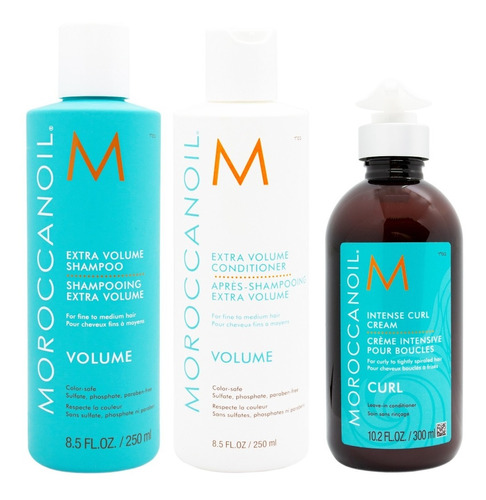 Moroccanoil Kit Volume Shampoo +acon X250+ Curl Cream Peinar