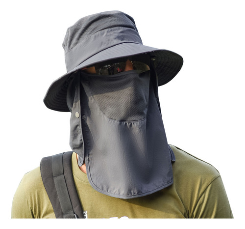 Sombrero De Playa Con Protección Uv, Ala Ancha, Cuello, Sola