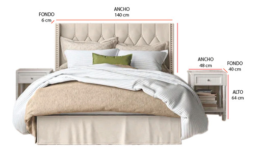 Recámara Areli 2 Buros 1 Cabecera 1 Base 1 Pie De Cama