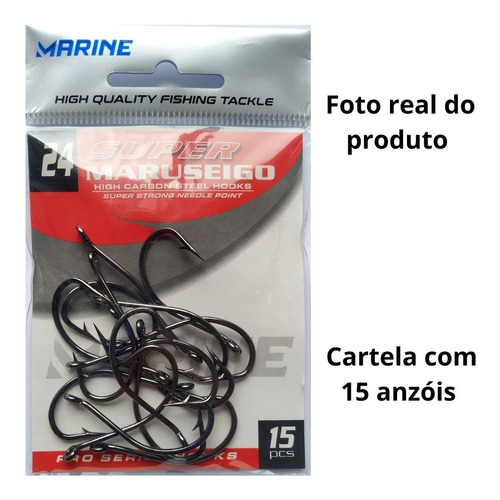 Anzol Marine Sports Super Maruseigo Black N. 24 Com 15 Un