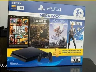 Ps4 Slim 1 Tb Mega Pack Incluye 3 Juegos