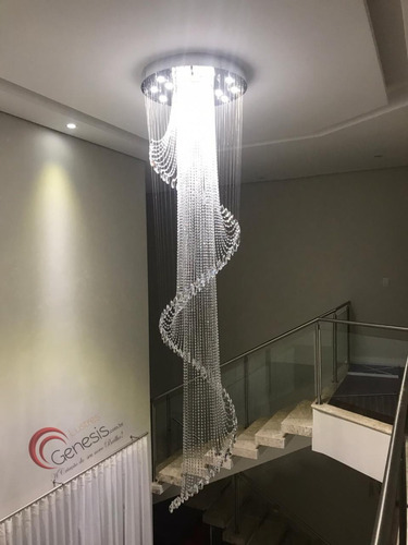 Lustre Cristal Reinado Ø70 2,50 A 3,50 Pé Direito Duplo Alto