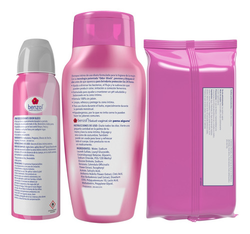Benzal Odor Block Kit Jabón + Toallitas + Desodorante Íntimo