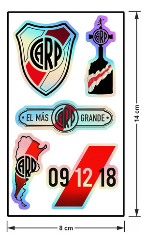 Stickers Vinilos Holograficos Auto Termo Plancha Club Rive
