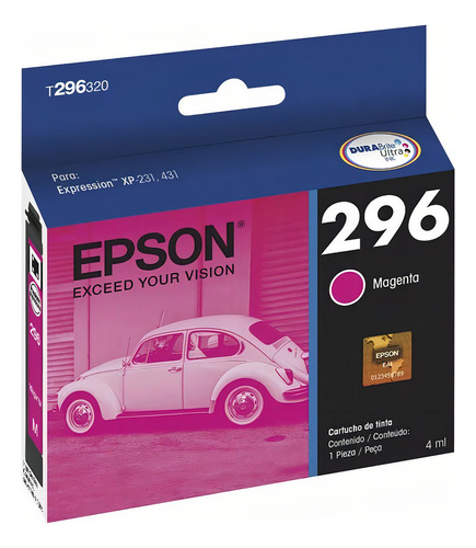Cartucho De Tinta Epson 296m Color Magenta De 4 Ml