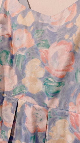 Vestido Lulu Martins Flores Celeste