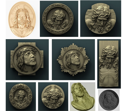 10 Arquivos Jesus Cristo - Stl Cnc Router Artcam Aspire 3d