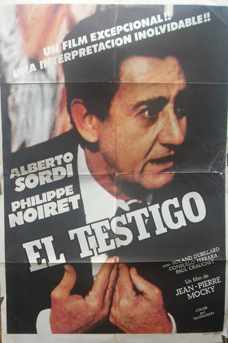 Afiche Original De La Película El Testigo Con Alberto Sordi