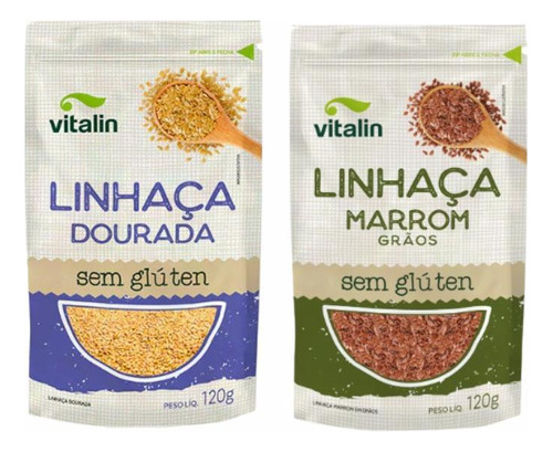 Kit 2 Sementes De Linhaça Vitalin: Dourada, Marrom