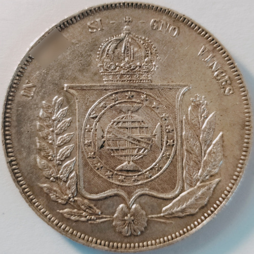 Moeda De Prata 1000 Réis 1860 Data Emendada - Império (Usado)