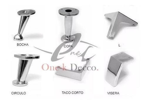 Imagen 1 de 2 de Patas De Aluminio Para Sillones / Baul / Muebles One-k Decco