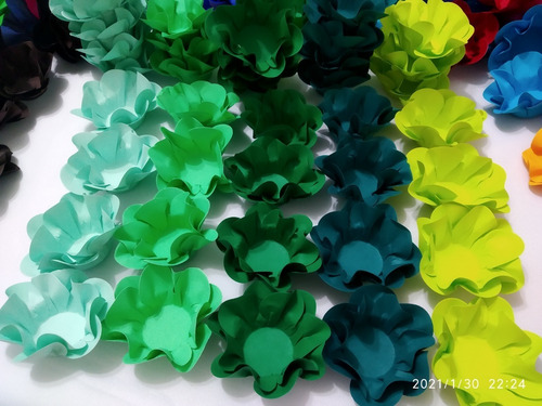 Imagem 7 de 10 de 50 Forminha Doces Flor Luxo Dupla Papel Casamento Promoção