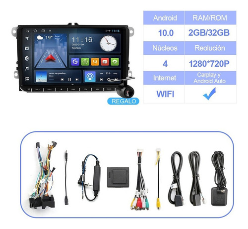 Estéreo Ram2g Carplay Para Vw Polo Vento Bora Golf Jetta Mk6