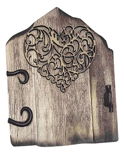 Miniatura De Porta De Jardim De Fadas De Madeira, Ornamento