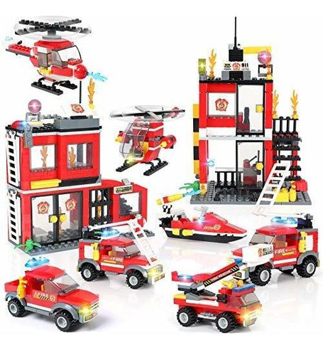 Building Blocks Fire Station City Coastline Emergency Rescue