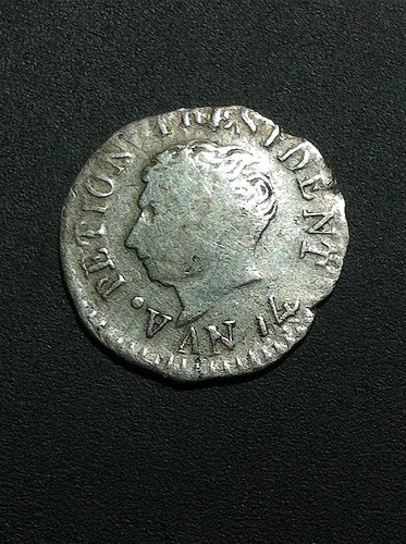 Moneda De Haití Escasa 1817 Plata 12céntimos Pte. A. Petion