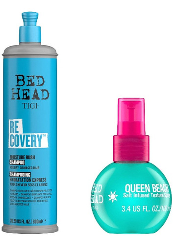 Tigi Bed Head Recovery Shampoo 400 Ml + Queen Beach 100 Ml