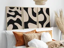 Comprar Cuadros Abstractos Minimalistas Rain Black Set X3 