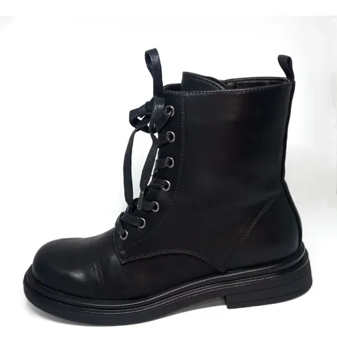 Bot n Negro Ecocuero Con Cierre Al Costado Zapato Bototos