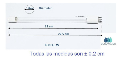 Imagen 5 de 7 de 6 W Foco Repuesto De Lampara Uv Desinfeccion De Agua