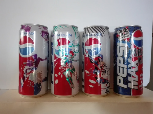 Lote De 4 Latas De Pepsi Cola Maxilata 1996 473 Cm3