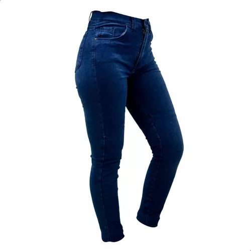 Relativamente juez Pack para poner Jean Chupin Azul Moto Mujer Protecciones Desmontables Sw